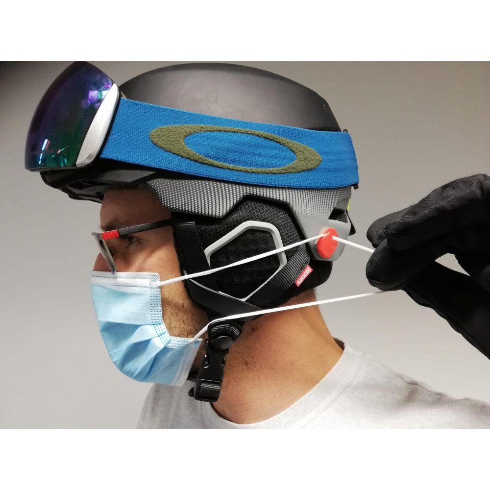 Maskenhalterung für FFP Maske 1 Paar "SkiMask-Clip" für Ski und Snowboardhelm 