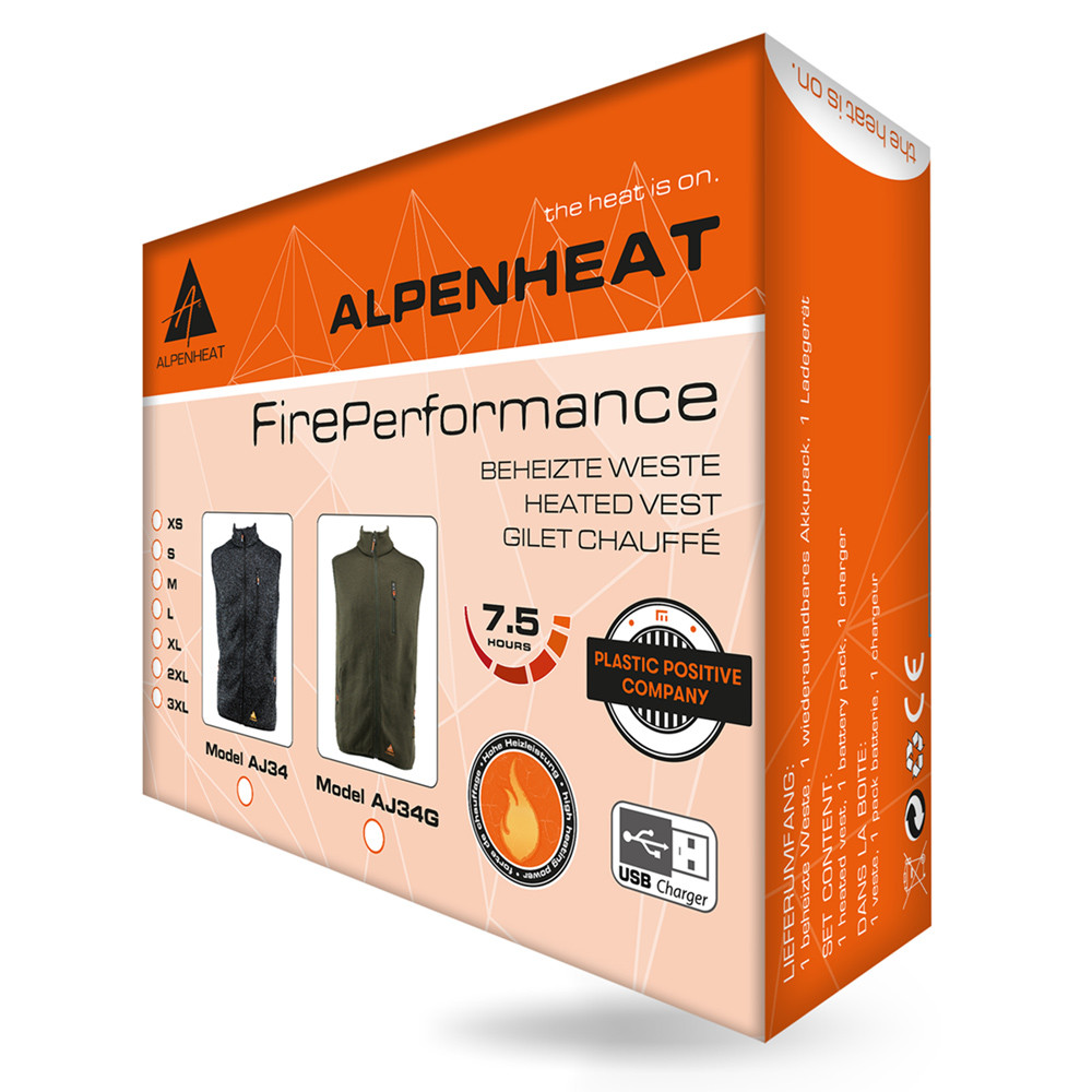 Chaleco calefactable Alpenheat Fire-SoftShell negro
